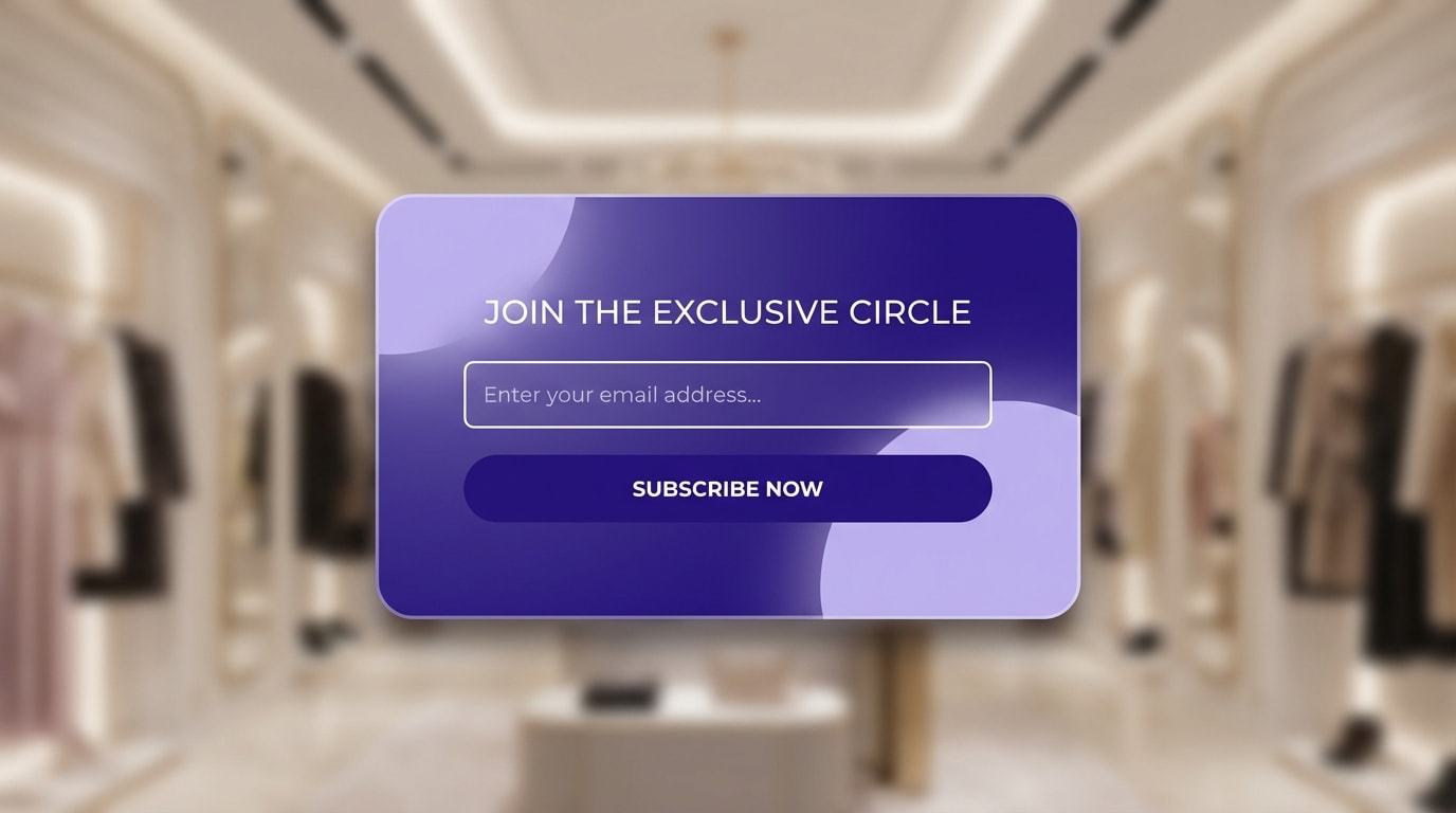 A minimalist popup design offering VIP early access to a new seasonal collection