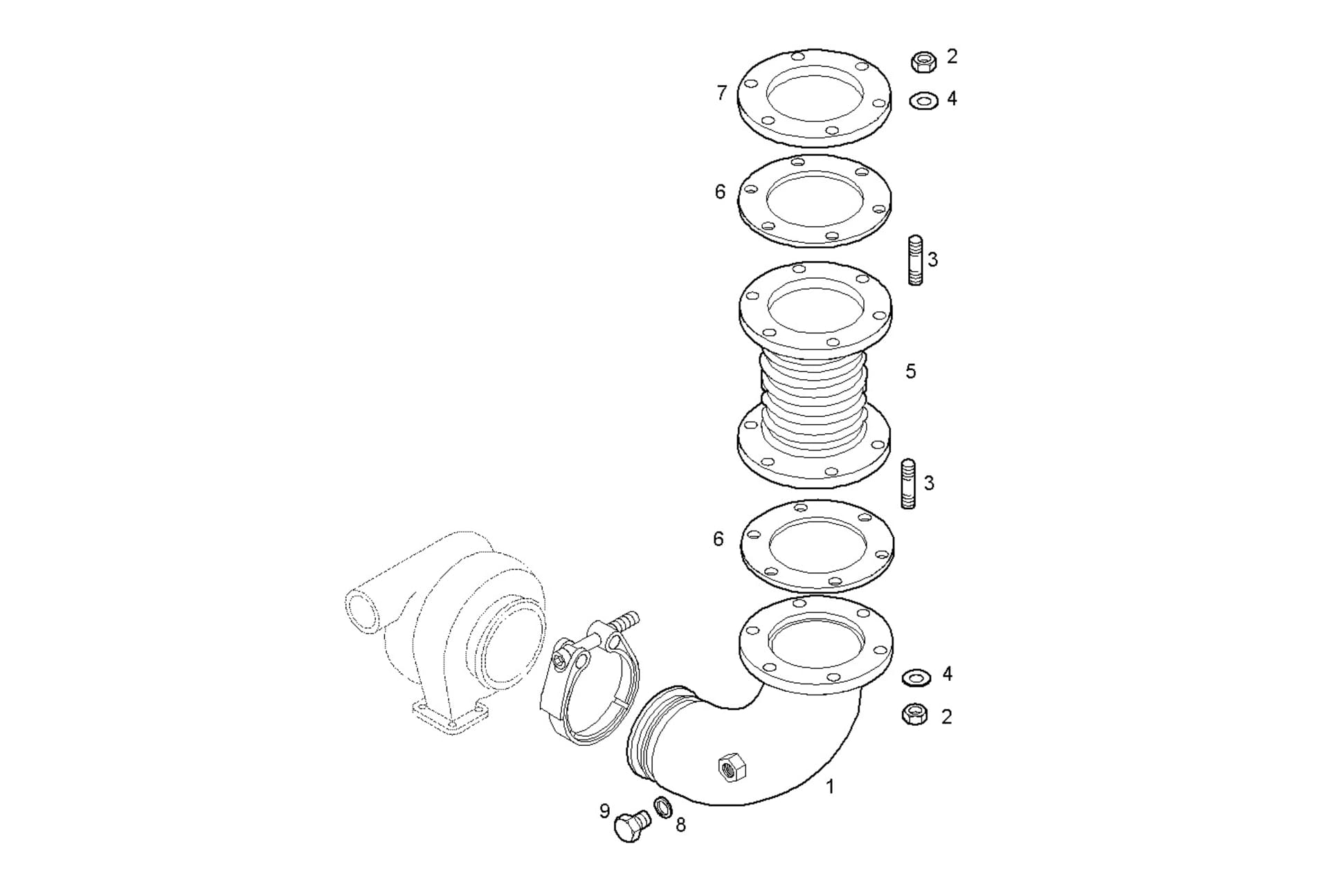 UPWARD  EXHAUST ELBOW