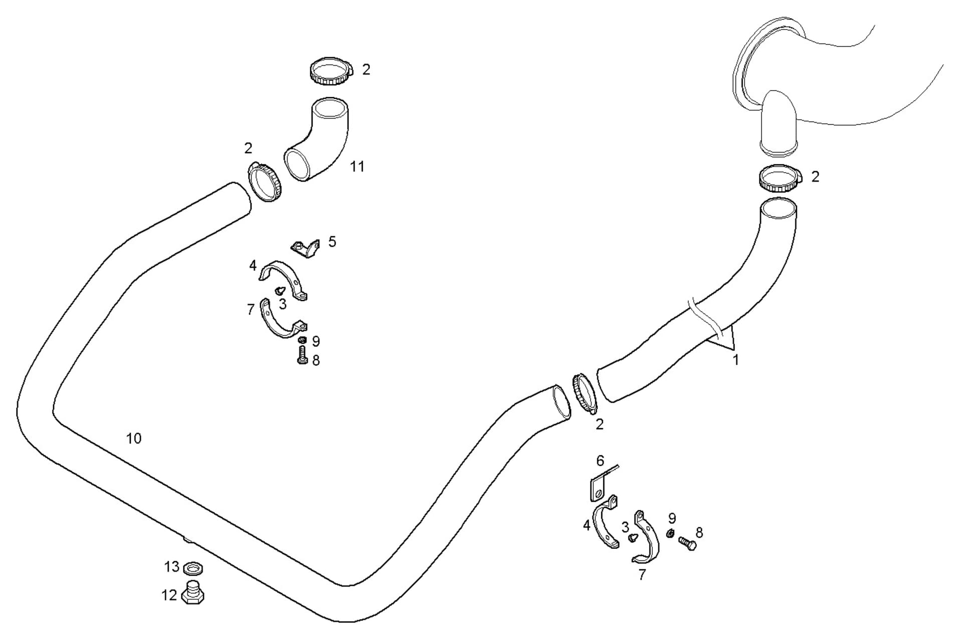 GAS-WATER MIXER WITH STERN OUTLET
