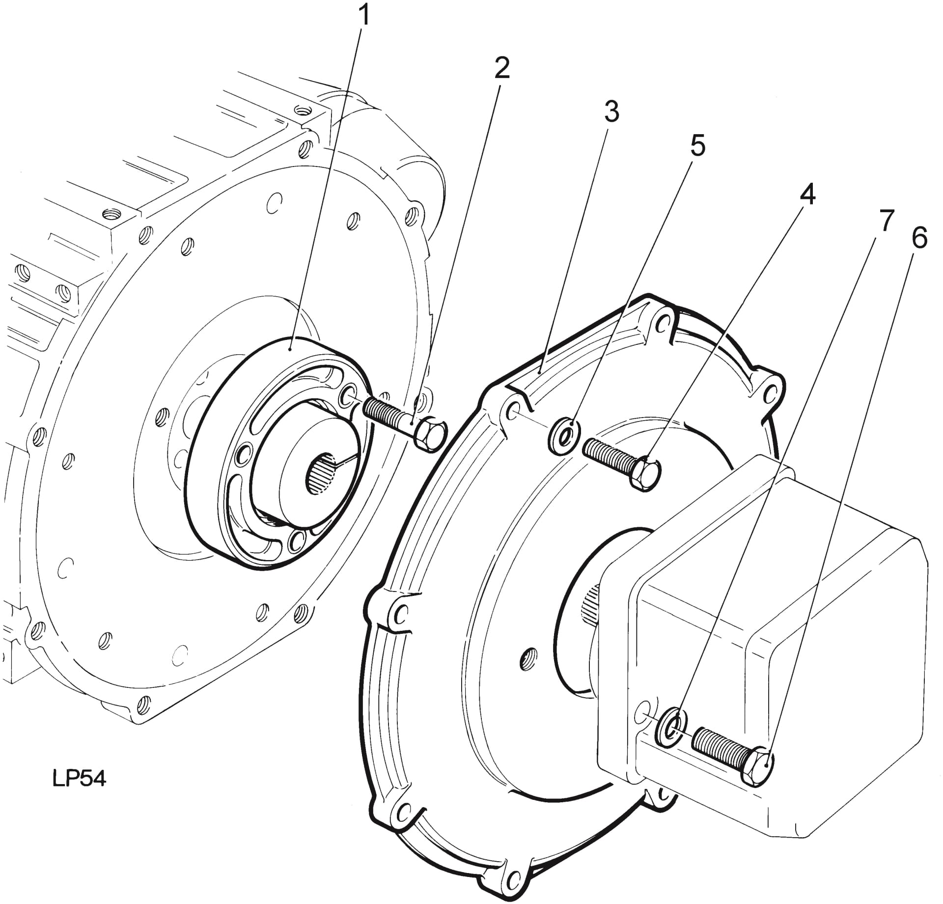 Hydraulic Pump Adaptor: flywheel end