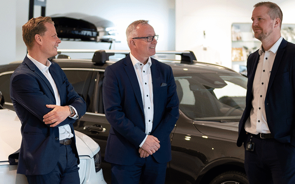 Tre av verdens hyggeligste Volvo selgere snakker sammen hos Frydenbø Bilsenter i Åsane