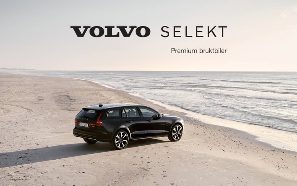 Volvo Selekt V60 fra Frydenbø Bilsenter parkert på en strand