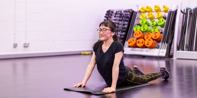 A woman in a yoga class in Barnet