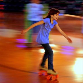 Kids rollerskating