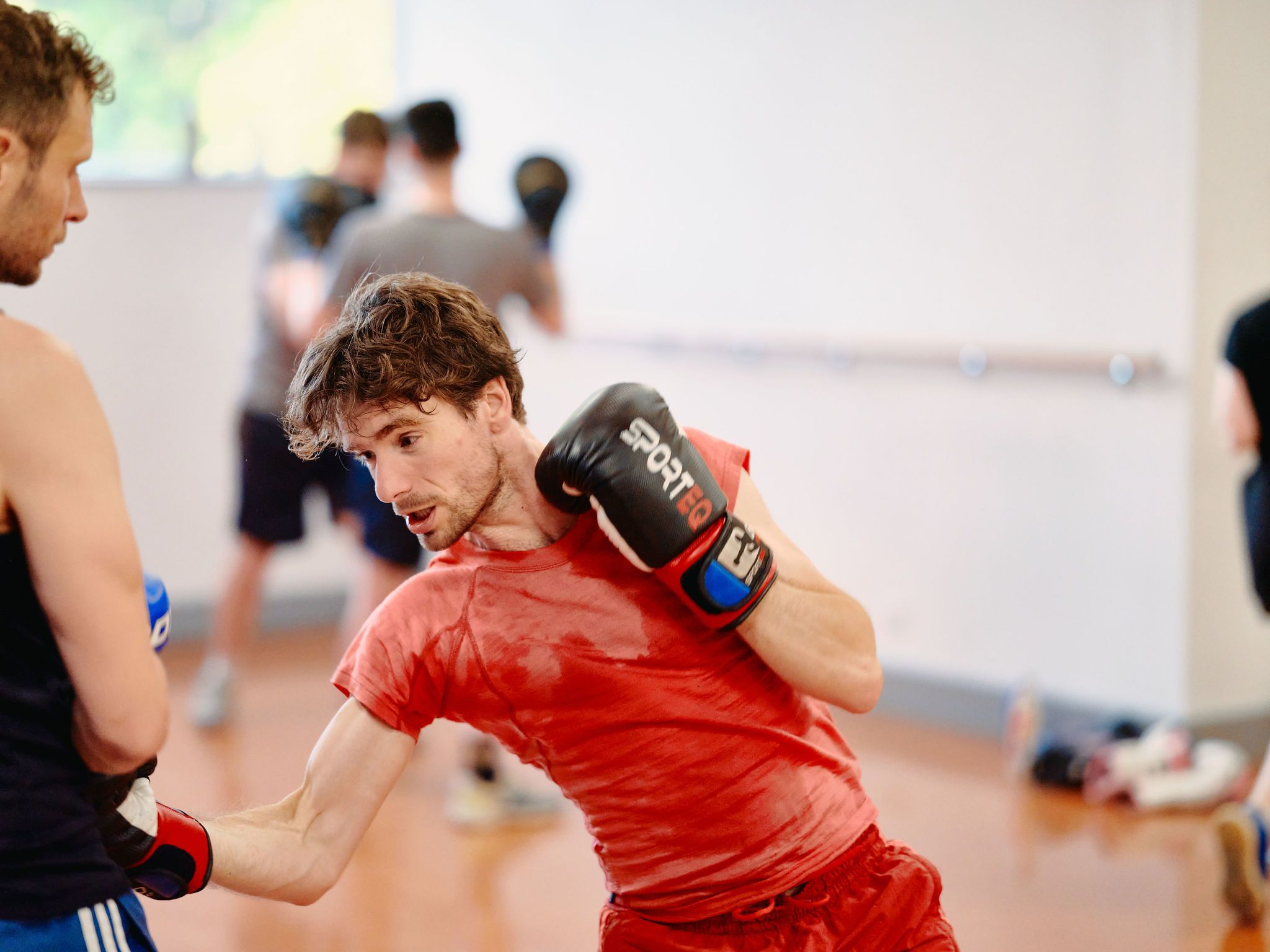 A person boxing