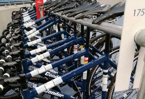 row of bikes row of bikes