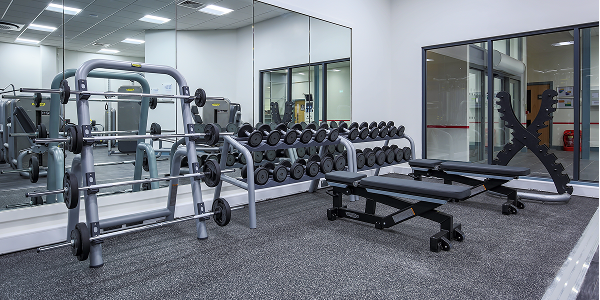 a view of the strength gym at Moss Side with exercise machines a view of the strength gym at Moss Side with exercise machines