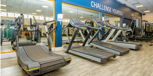 a view of the cardio area at Belle Vue with treadmills and exercise machines
