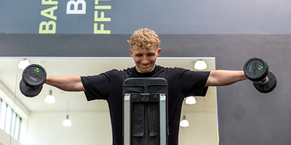 A man using dumbells