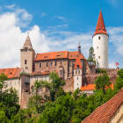 Red Roofed Krivoklat Castle in Czech Republic