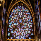Stained Glass Windows in Sainte Chapelle Chapel in Paris 