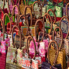 Colorful Purse Display at the Night Bazaar in Chiang Mai