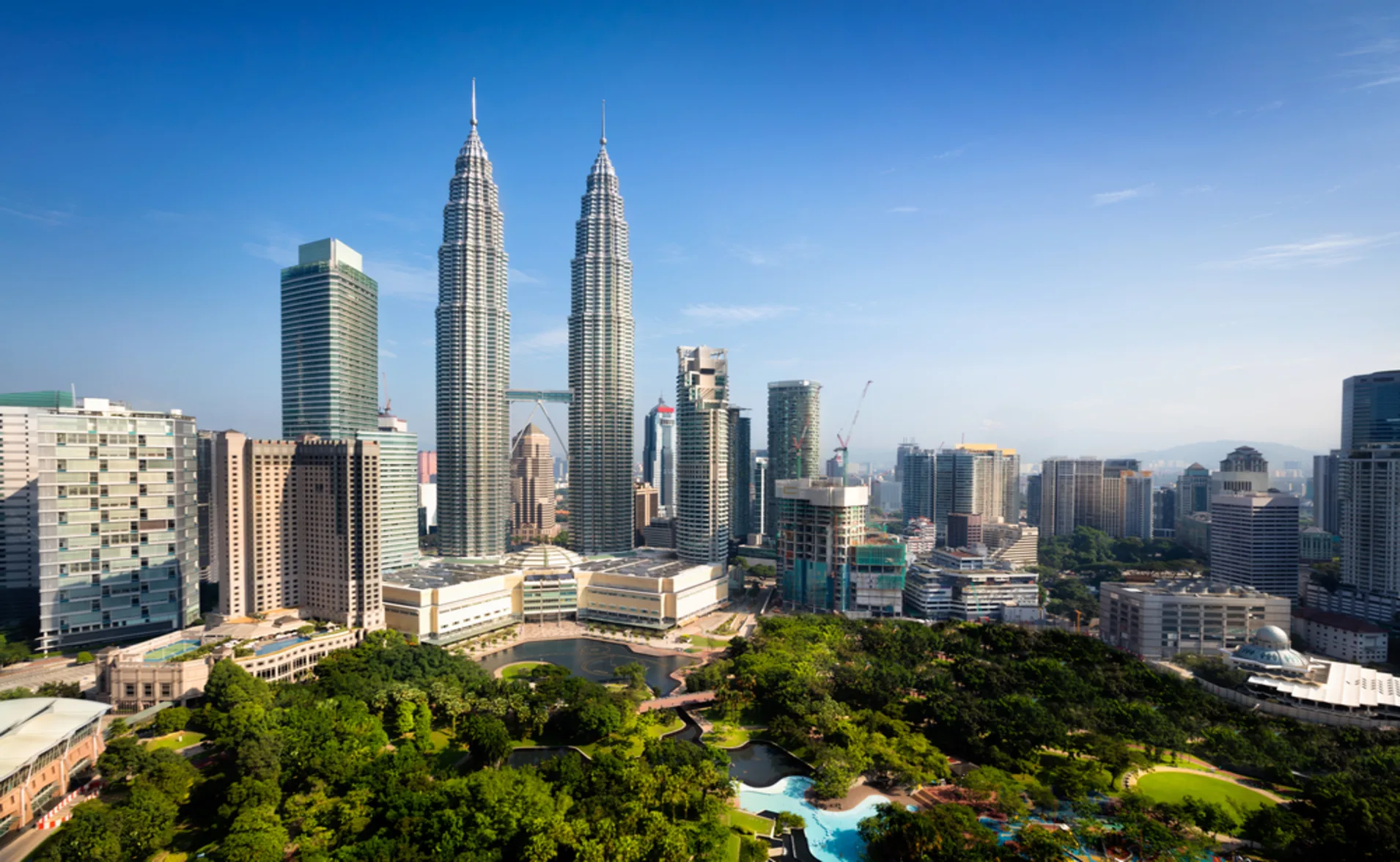 Kuala Lumpur city skyline in daytime with Petronas Towers