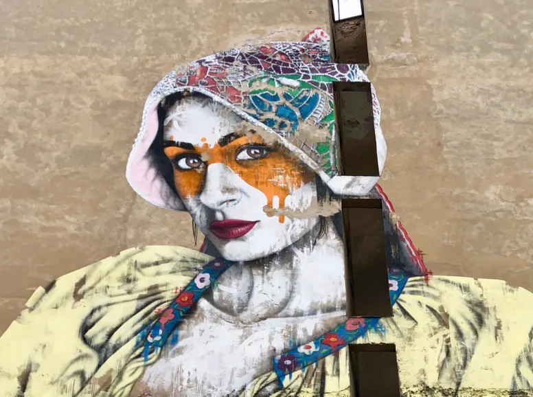 Graffiti Art of a Woman in Bratislava