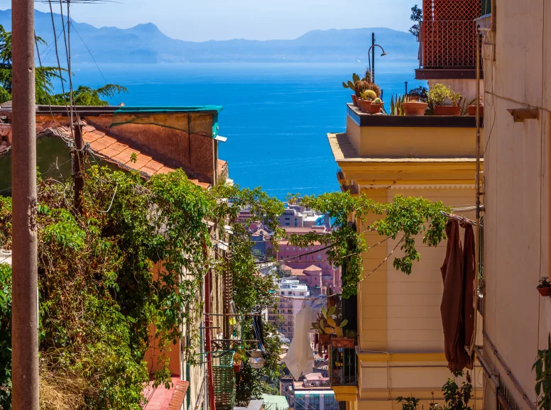 Street in Naples with the Ocean Beyond