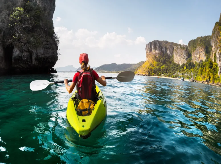 Woman Kayaking in Krabi
