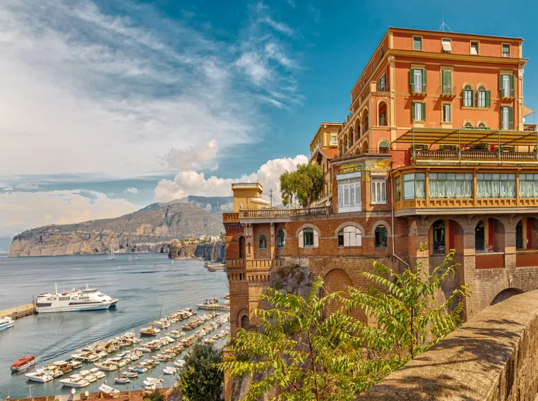 Historic Building Overlooking the Coast of Sorrento Italy