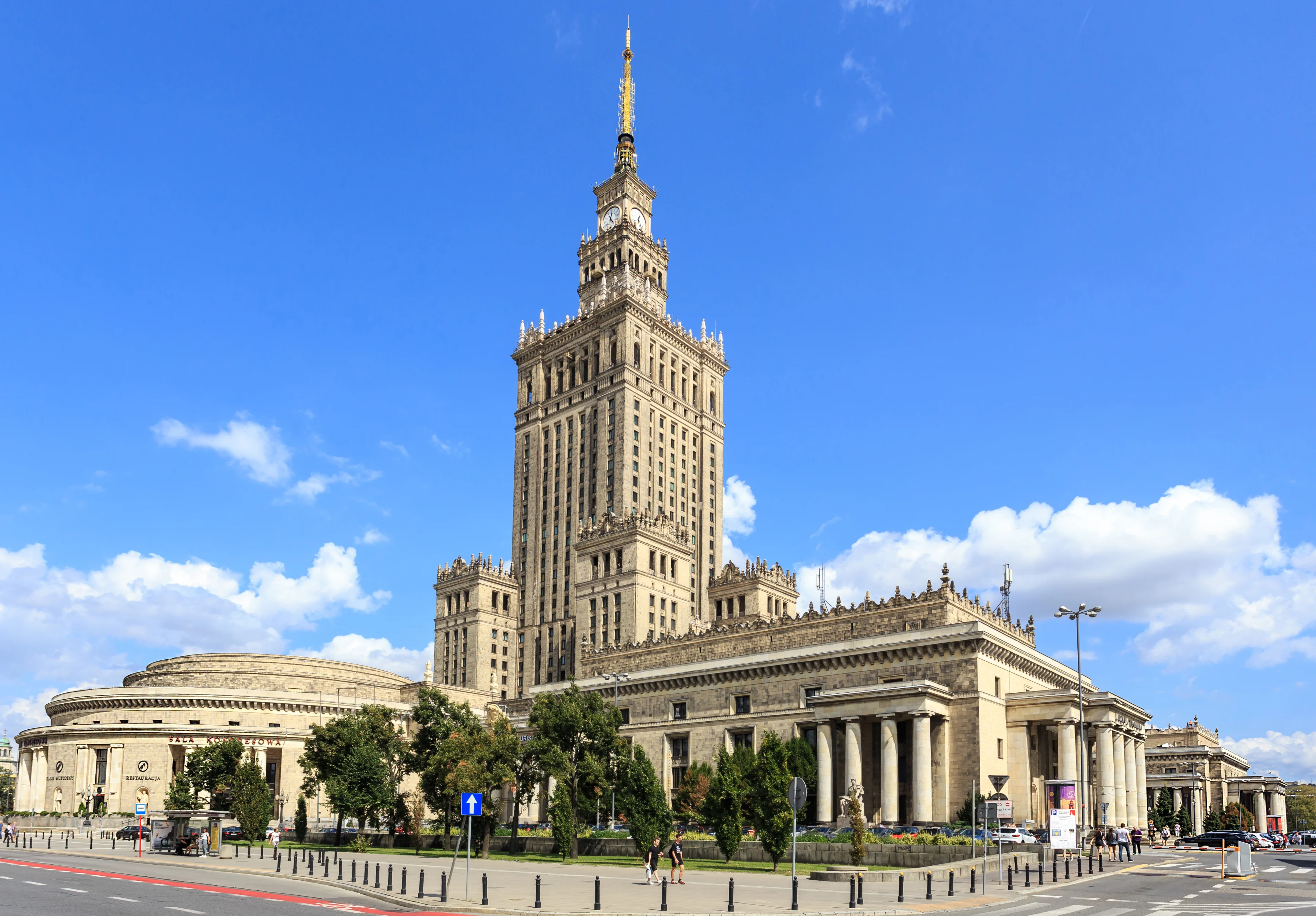 Art Deco Building with a Tower in Warsaw