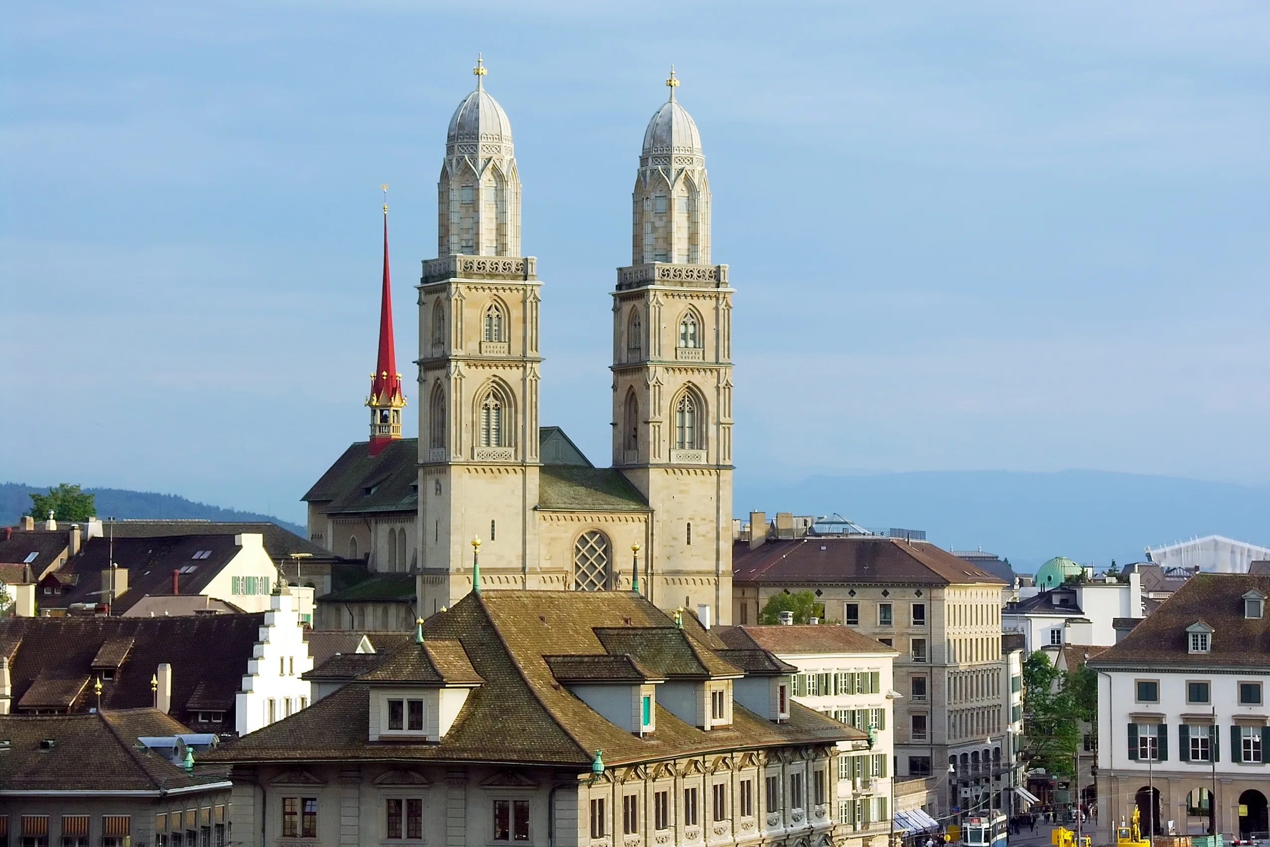 Zurich Skyline with Grossmünster Church