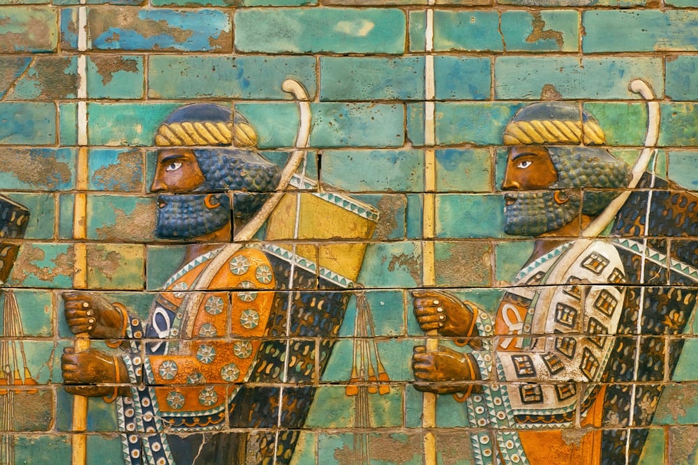 Tiled Mural of Ancient Figures