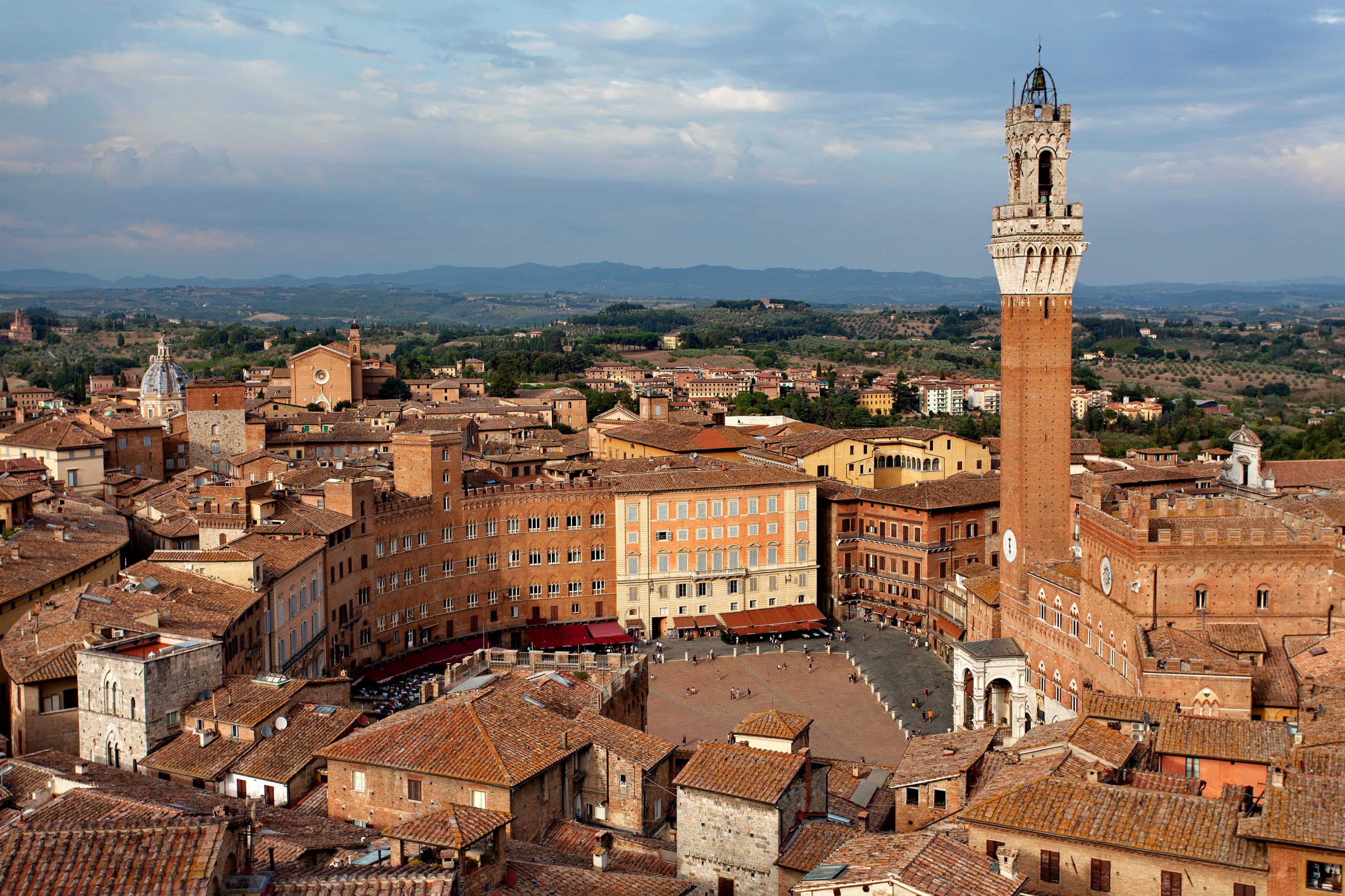 Overlooking the Piazza del Campo in Florence Italy
