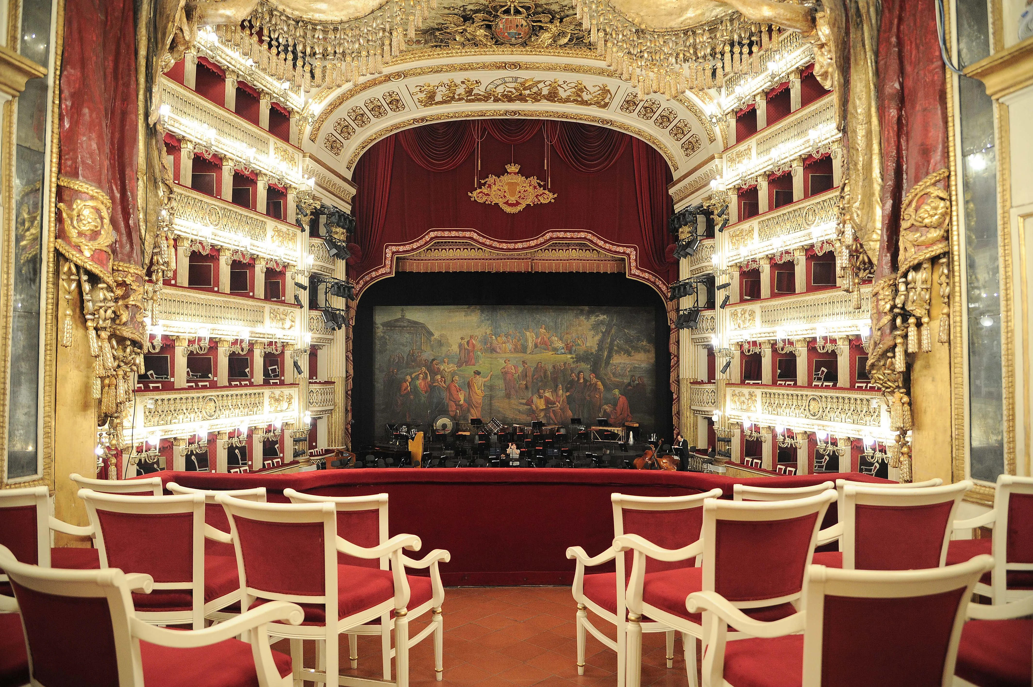 Interior of Teatro San Carlo Opera House in Naples
