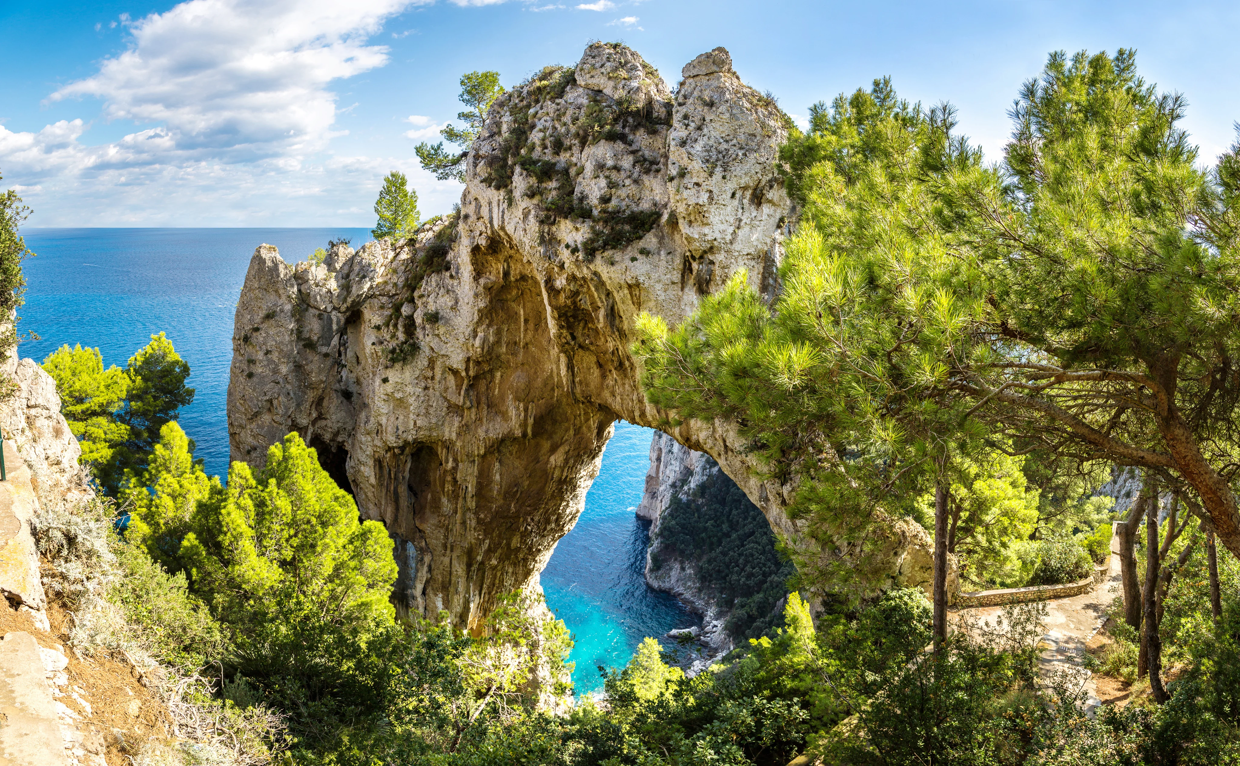 Rocky Arch and Cliffs on the Island of Capri