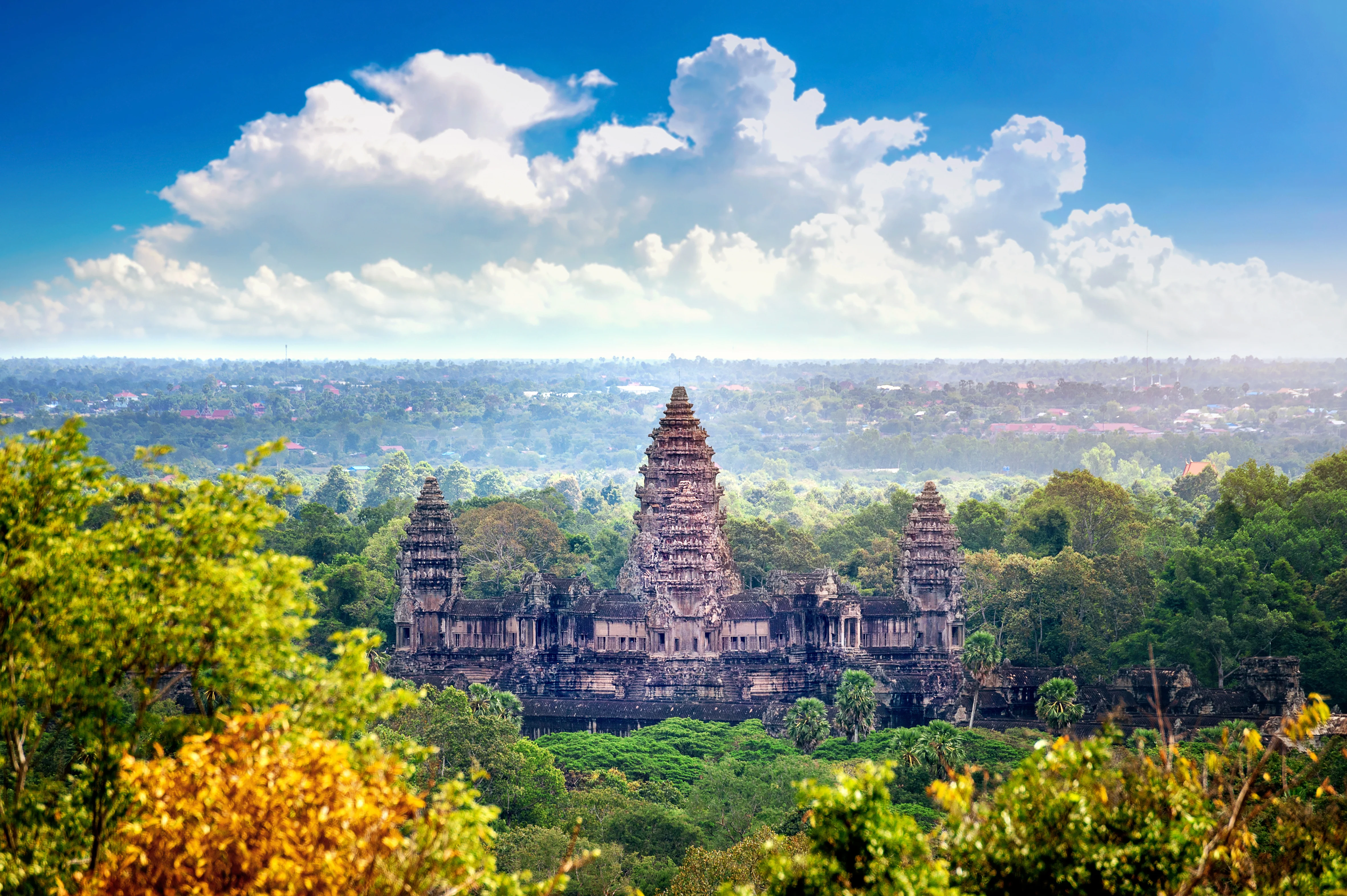 Aerial View of Angkor Wat in Siem reap