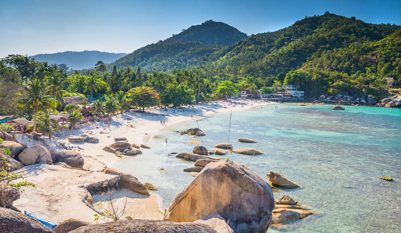 A Beautiful Beach Scene on Koh Samui island