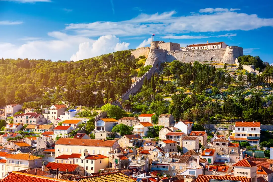 fortress from town