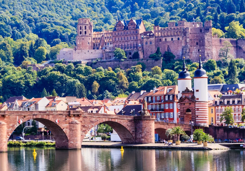 castle and bridge in heidelberg germany