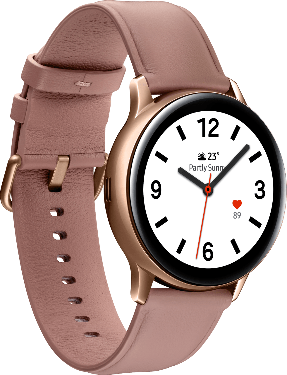 Gold Samsung Galaxy Watch Active2 (LTE), 40mm Stainless steel case, Leather band.2