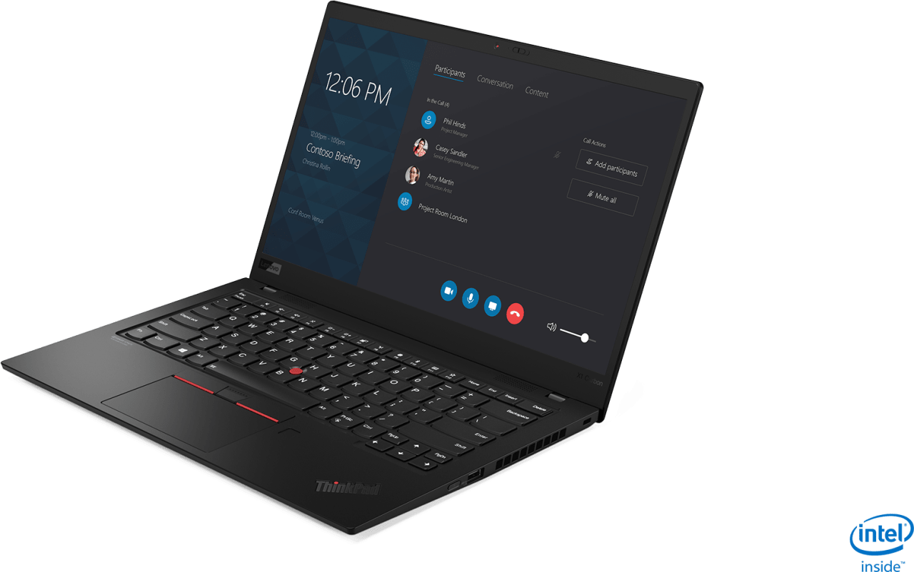 Black Lenovo ThinkPad X1 Carbon G7.2