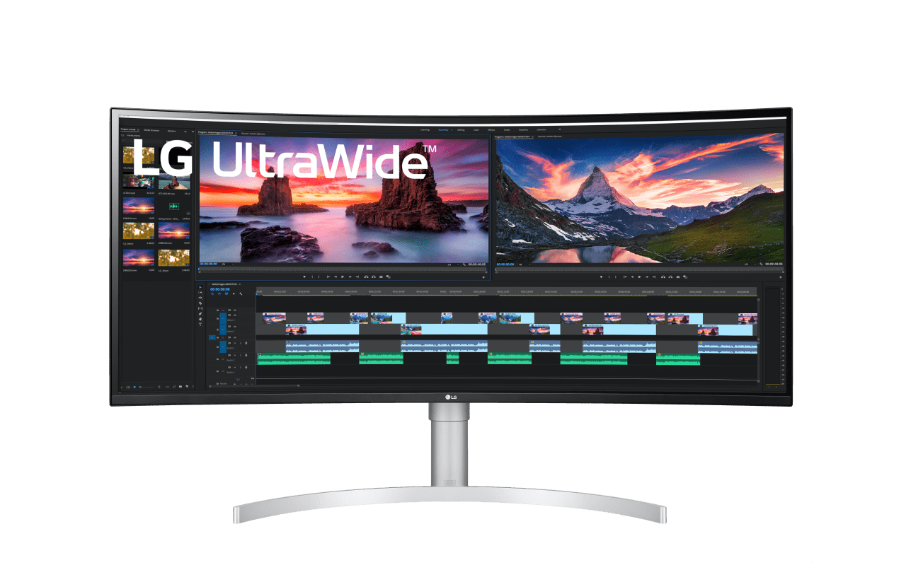 Silver / White LG - 38" IPS 21:9 Curved UltraWide™ 38WN95C.1