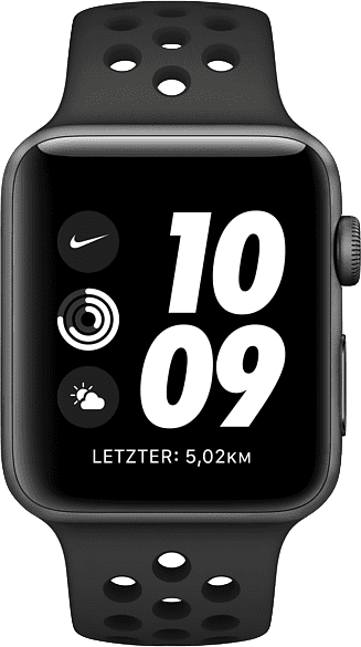 Anthrazit / Schwarz Apple Watch Nike+ Serie 3 GPS, 42-mm-Aluminiumgehäuse, Sportarmband.2