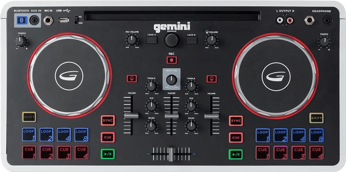 Weiß Gemini MIX2GO DJ Controller DJ Controller.4