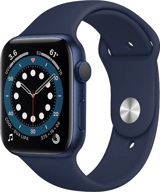 Dunkle Marine Apple Watch Serie 6 GPS, 44-mm-Aluminiumgehäuse, Sportarmband.1