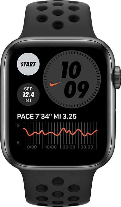 Anthrazit / schwarz Apple Watch Nike Serie 6 GPS + Cellular , 44 mm Aluminium-Gehäuse, Sportarmband.2