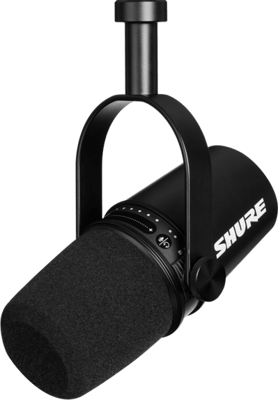 Negro Micrófono para podcast Shure MV7.1