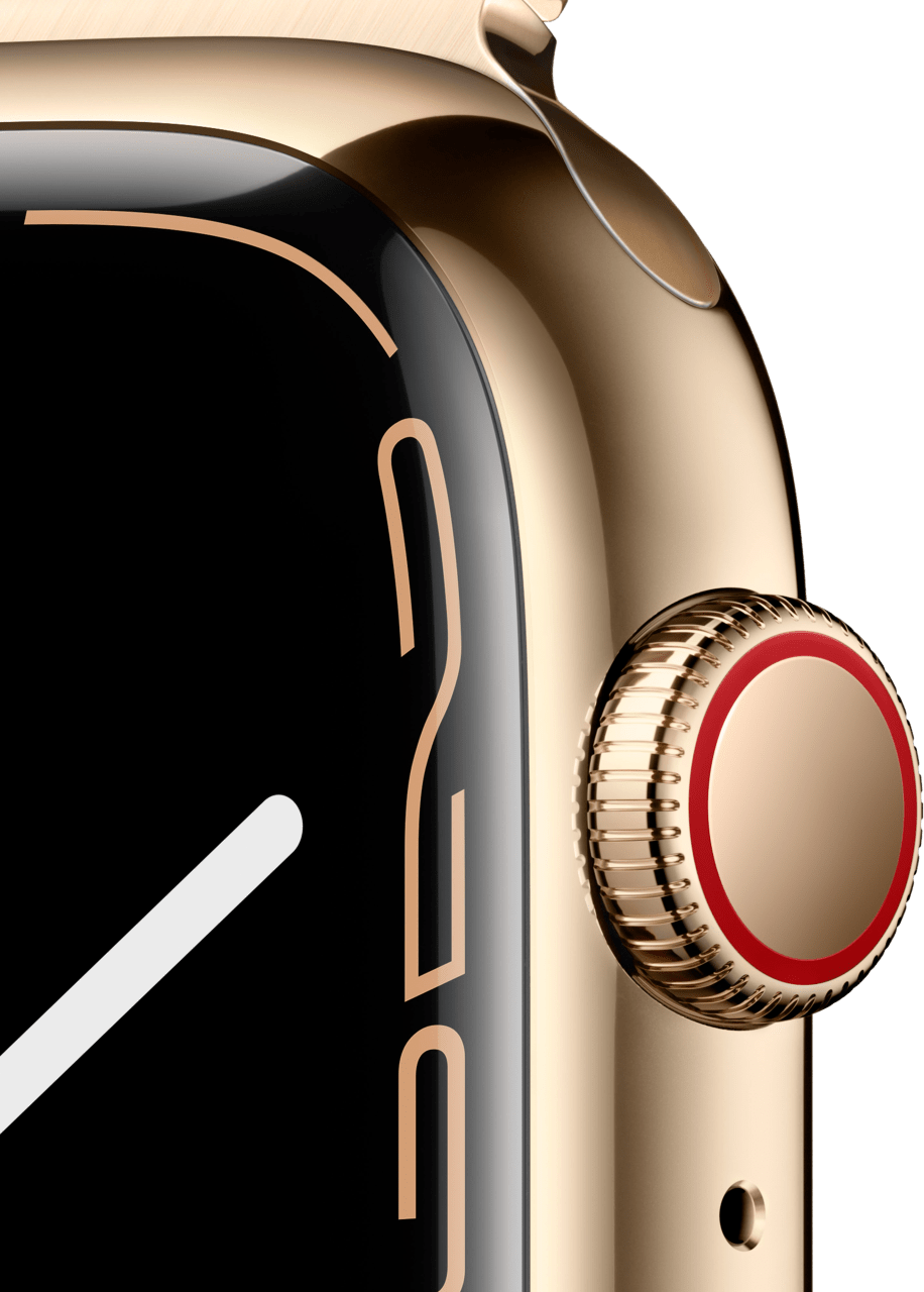 Gold Apple Watch Series 7 GPS + Cellular, 41mm, Stainless Steel Case and Milanese Loop.2
