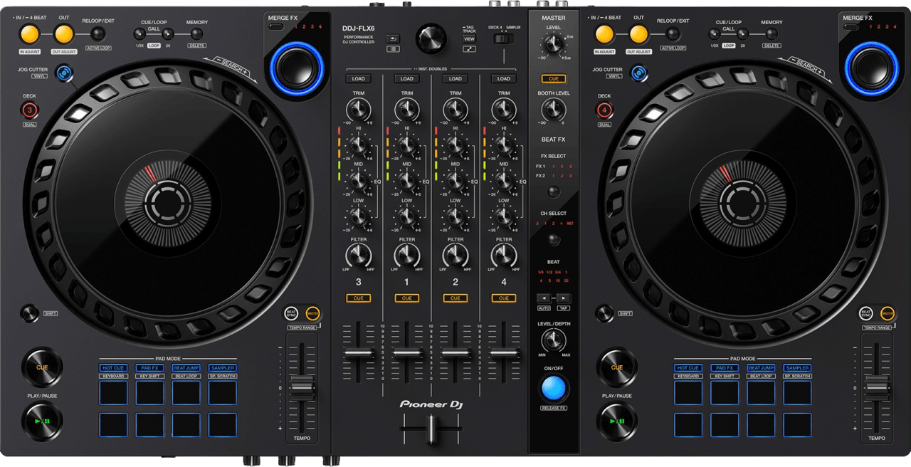 Zwart Pioneer DJ DDJ-FLX6 Professionele 4-kanaals DJ-controller.1