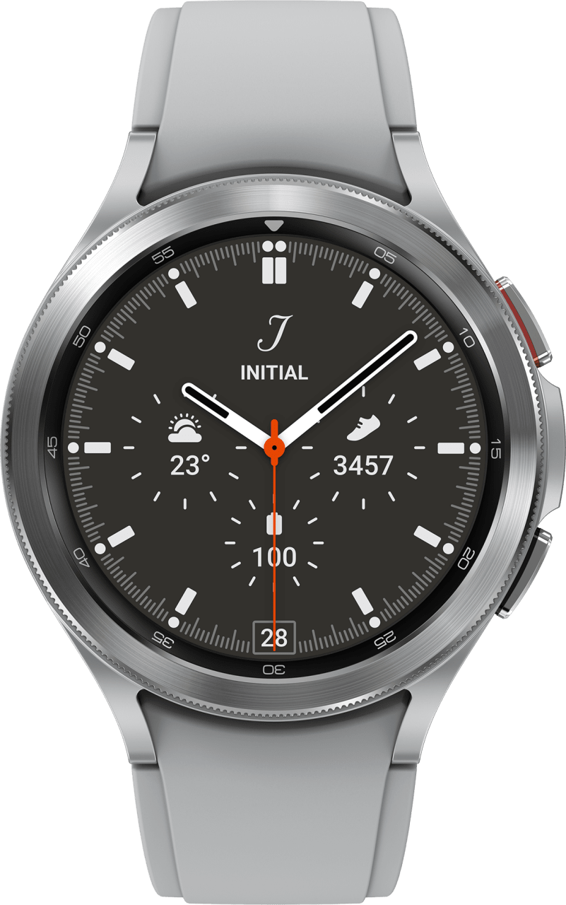 Silver Samsung Galaxy Watch4 Classic, Stainless steel case & Sport band, 46mm.2