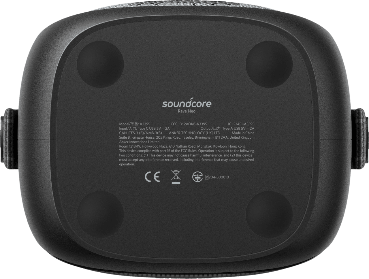 Schwarz Anker Soundcore Rave Neo Tragbarer Bluetooth-Party-Lautsprecher.2