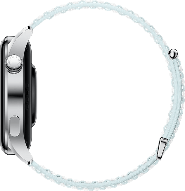Grau Blau Smartwatch Huawei Watch 3 Classic GPS, roestvrij stalen behuizing en Nylon band, 46mm.2