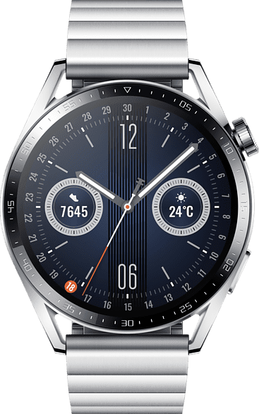 Silber Smartwatch Huawei GT3, Edelstahlgehäuse & Edelstahlarmband, 46mm.2