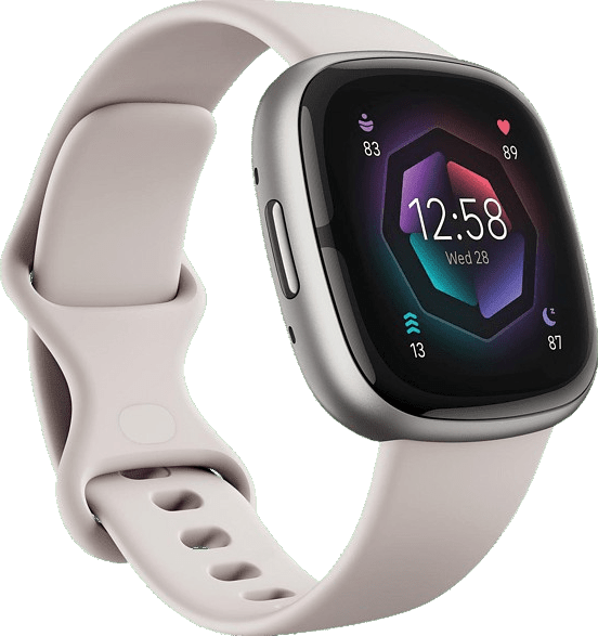 Lunar White Fitbit Sense 2 Smartwatch, caja de aluminio y correa de silicona, 40mm.1