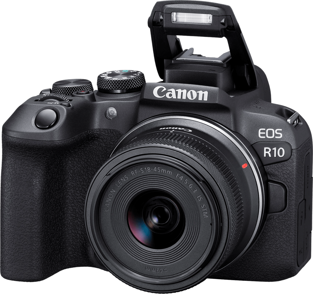 Schwarz Canon EOS R10 + RF-S 18-45mm f/4.5-6.3 IS STM + EF-EOS R Bajonett-Adapter.7