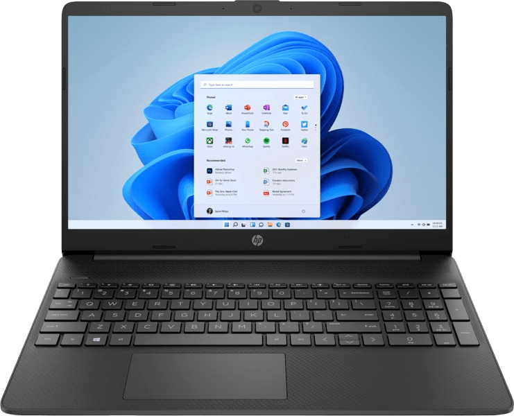 Pechschwarz HP 15 Notebook - Intel® Core™ i3-1215U - 8GB - 256GB SSD.1