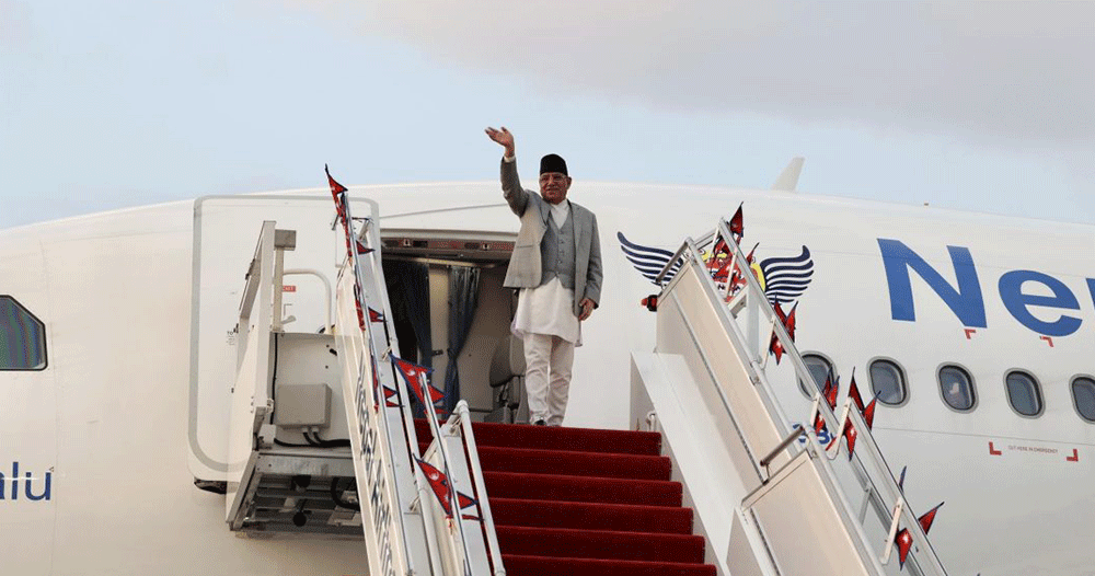 चारदिने भारत भ्रमण सकेर प्रधानमन्त्री स्वदेश फिर्ता