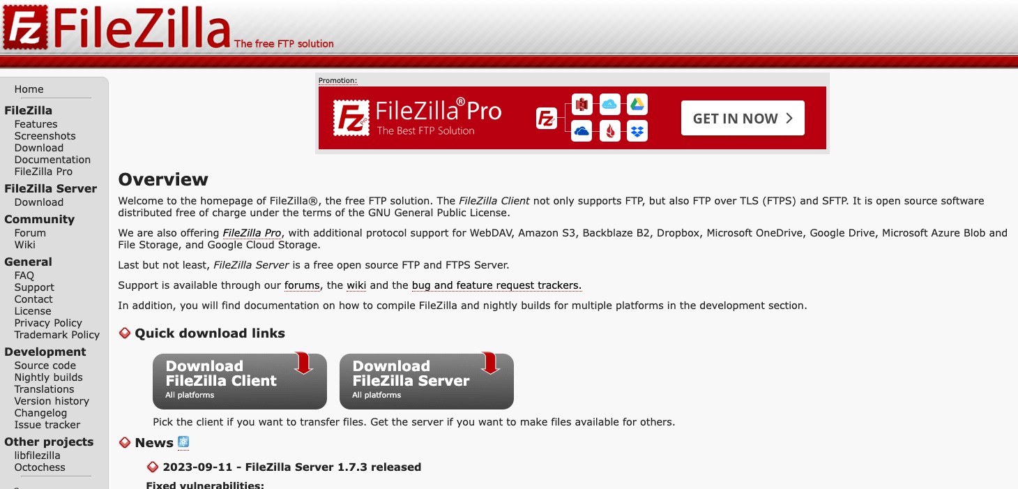 SFTP Client Linux Windows Mac Filezilla